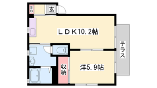 西新町駅 徒歩2分 1階の物件間取画像